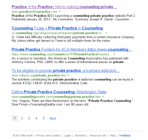 bing front page private practice